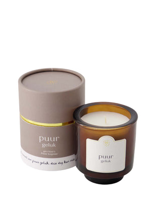 Bougie parfumée en tube verre pur bonheur - sable