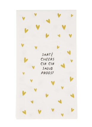 Serviettes rectangulaires Sante blanc/or - blanc/or