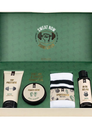 Cadeaupakket Sweat now Shine later Cadeau’s & Lifestyle Bad & Bed Verzorging
