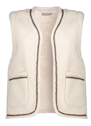Gilet teddy embroidery 55541 Offwhite Kleding Blazers & vestjes