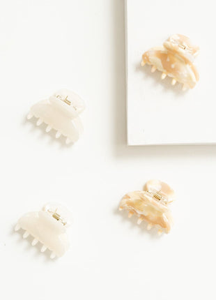 Lili - Mini marmer haarspeld Marmer wit - Modeaccessoires - Haarspelden