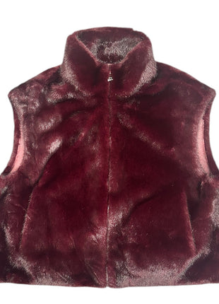 Mouwloos jasje in kunstbont bordeaux Kleding Blazers & vestjes