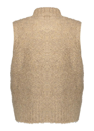 Pullover sleeveless with zipper - 54574 - sand - Kleding - Truien en cardigans