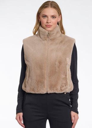 Short faux fur waistcoat Nikki.7002511 Oat Kleding Jassen