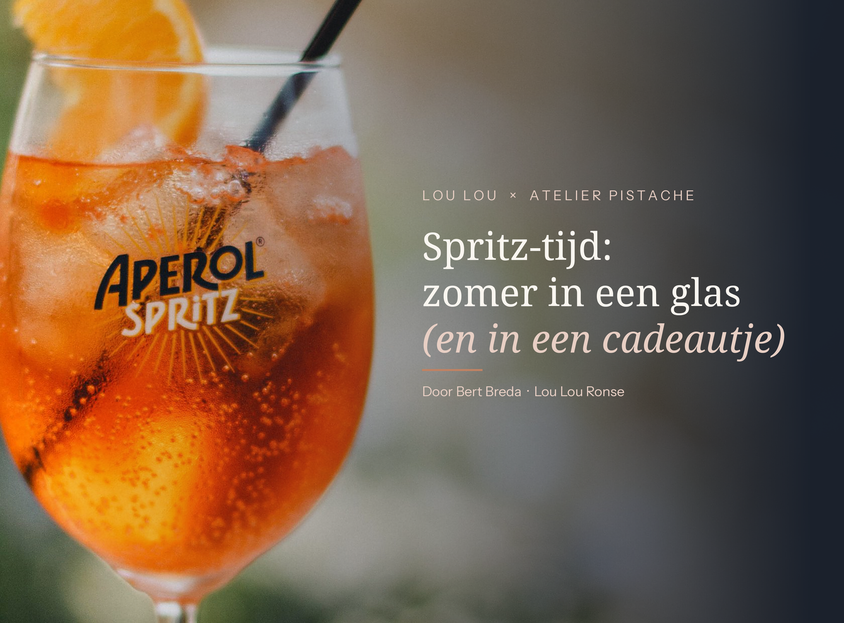 Spritz Amore zomercollectie van Lou Lou met cocktailglas, aperitivo-schaaltje en geurkaars