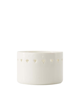 Waxinelichthouder keramiek hart/ster - wit