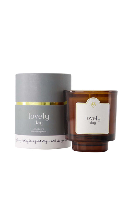 Bougie parfumée en tube verre Lovely Day - gris-bleu