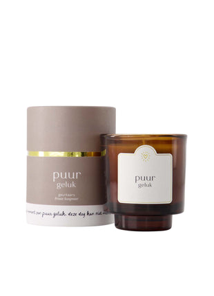 Bougie parfumée en tube verre pur bonheur - sable