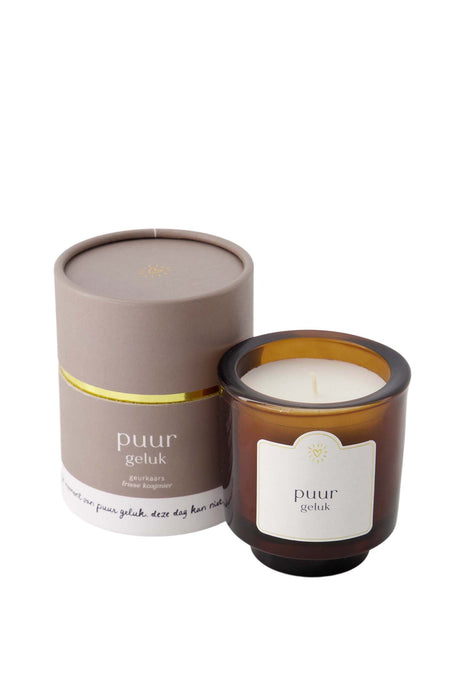 Bougie parfumée en tube verre pur bonheur - sable