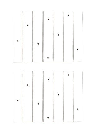 Set de 2 sets de table rayures / cœurs - 0710-0042