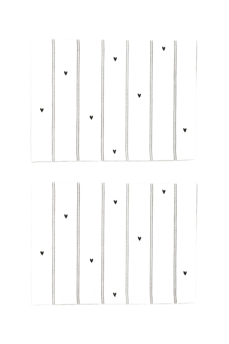 Set van 2 placemats strepen / hartjes - 0710-0042
