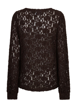 Red Button Top Lace Espresso