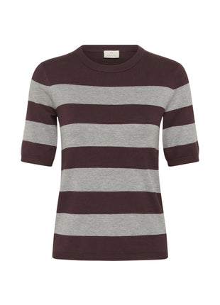 Trui - KAlizza - 10508410 - Fudge/Grey Mel. Wide Stripe