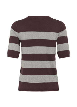 Trui - KAlizza - 10508410 - Fudge/Grey Mel. Wide Stripe