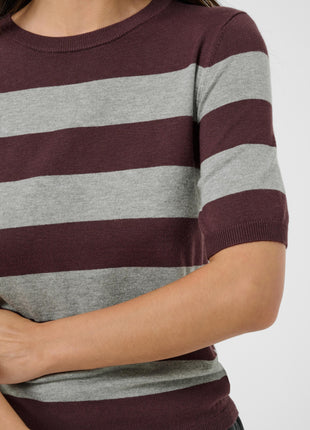 Trui - KAlizza - 10508410 - Fudge/Grey Mel. Wide Stripe