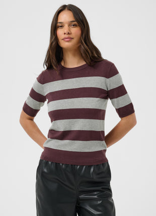 Trui - KAlizza - 10508410 - Fudge/Grey Mel. Wide Stripe