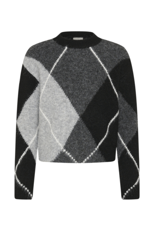 Trui - KAgrith - 10512015 - Grey Melange/Black Check