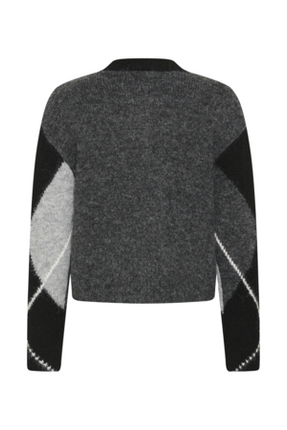 Trui - KAgrith - 10512015 - Grey Melange/Black Check