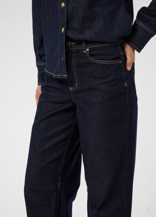 KAghita Barrel Jeans - 10512051 - Dark blue unwashed denim