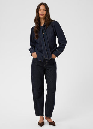 KAghita Barrel Jeans - 10512051 - Dark blue unwashed denim