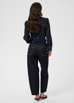 KAghita Barrel Jeans - 10512051 - Dark blue unwashed denim