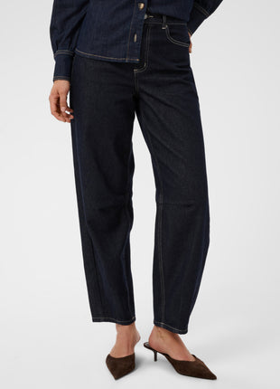 KAghita Barrel Jeans - 10512051 - Dark blue unwashed denim