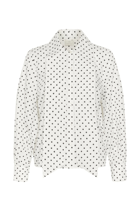 Blouse - KAmilly - 10512133 - White W. Black Dot