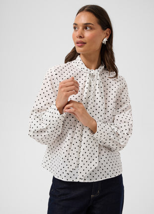 Blouse - KAmilly - 10512133 - White W. Black Dot