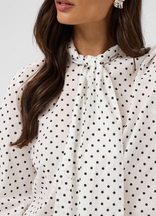 Blouse - KAmilly - 10512133 - White W. Black Dot