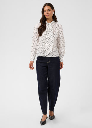 Blouse - KAmilly - 10512133 - White W. Black Dot