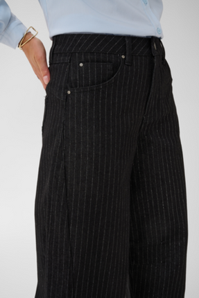 Jeans - CRMarelli - 10615644 - Black With Silver Pinstripe