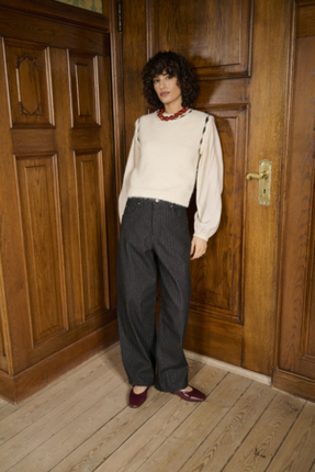 Jeans - CRMarelli - 10615644 - Black With Silver Pinstripe