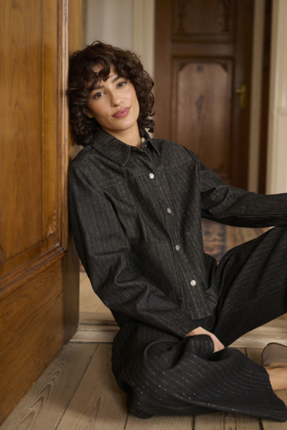 Jeans - CRMarelli - 10615644 - Black With Silver Pinstripe