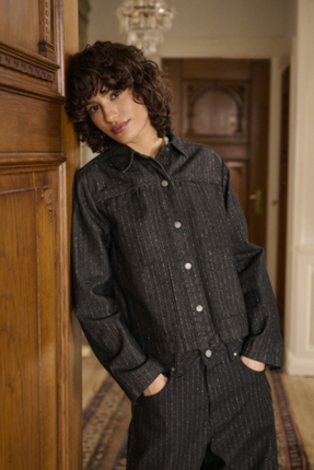 Jeans - CRMarelli - 10615644 - Black With Silver Pinstripe