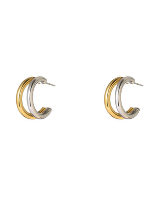 2 Lines Hoop - E66071-3 - 2Tone
