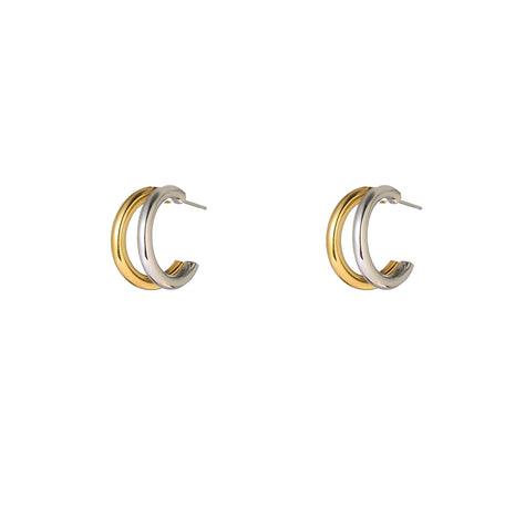Créoles 2 lignes - E66071-3 - Bicolore