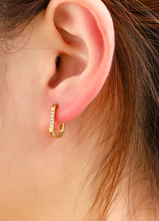 Fine Stones Hoop - E66205-2 - 14K