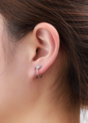 Double Heart Stud - E66469-1 - RH