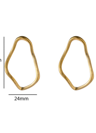 Matt Open Oister Stud - E66337-2 - 14K