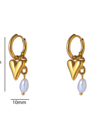 Double Hearts Hoop - E66264-2 - 14K