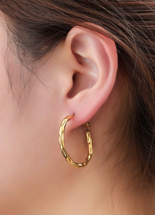 Hammered Hoop - 30mm - E66231-30-2 - 14K