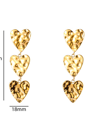 3 Hammered Hearts - E66312-2 - 14K