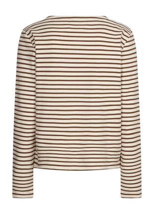 Red Button Terry Stripe creme praline achterzijde