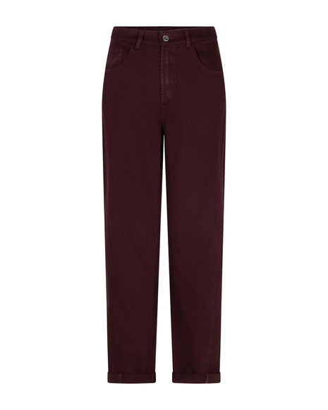 Broek Caitlina Tencel Twill Burgundy - Red Button