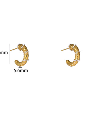 Bold Pearly Hoop - E66090-2 - 14K