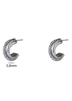 Crossed Lines Hoop - E66209-1 - RH