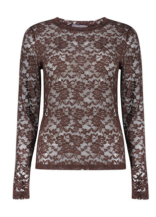 Geisha kanten top Brown
