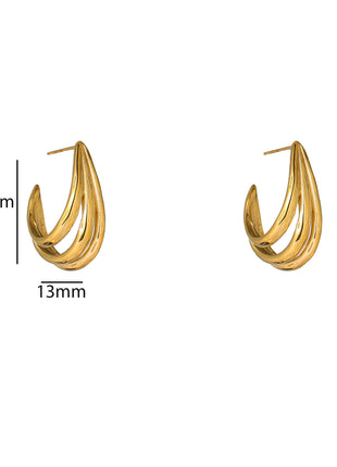 3 Lines Stud - E66069-2 - 14K