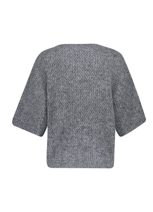 Geisha ajour trui Mid Grey achterzijde