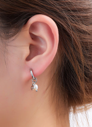 Pearl + Heart Hoop - E66465-1 - RH